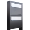 Boîtes aux lettres Elegance pour Deux Anthracite avec rabat en acier inoxydable