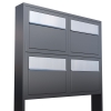 Boîtes aux lettres Elegance pour Quatre Anthracite avec rabat en acier inoxydable