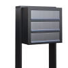Boîte aux lettres Cube for Three en anthracite avec rabat en acier inoxydable