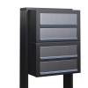 Boîte aux lettres Cube for Four en anthracite avec rabat en acier inoxydable