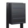 Boîte aux lettres Cube for Four en anthracite avec rabat en acier inoxydable