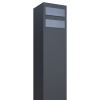 Boîte aux lettres Monolith for Two en anthracite avec rabat en acier inoxydable