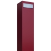 Boîte aux lettres Monolith en rouge avec rabat en acier inoxydable