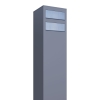 Boîte aux lettres Monolith for Two en gris avec rabat en acier inoxydable