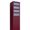 Boîte aux lettres Monolith for Four en rouge avec rabat en acier inoxydable