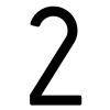 Numéro de maison moderne  ''2'' en noir