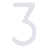 Numéro de maison moderne ''3'' en blanc