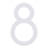 Numéro de maison moderne  ''8'' en blanc