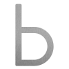 Lettre moderne ''b'' - 152 mm en acier inoxydable