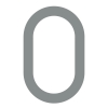 Numéro de maison moderne '' 0 '' - 245 mm en gris métallique