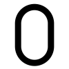 Numéro de maison moderne '' 0 '' - 245 mm en noir