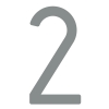 Numéro de maison moderne '' 2 '' - 245 mm en Grise