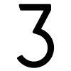 Numéro de maison moderne '' 3 '' - 245 mm en noir