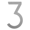 Numéro de maison moderne '' 3 '' - 245 mm en acier inoxydable