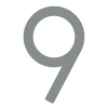 Numéro de maison moderne '' 9 '' - 245 mm en Grise