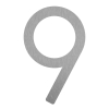 Numéro de maison moderne '' 9 '' - 245 mm en acier inoxydable