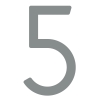 Numéro de maison moderne '' 5 '' - 200 mm en Grise
