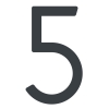 Numéro de maison moderne '' 5 '' - 245 mm en anthracite