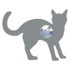 Sonnette Chat ''Leo'' Grise