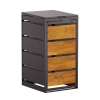 Abri pour une poubelle à 120L Kim en noir avec façade décor bois