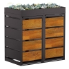 Abri pour deux poubelles à 120L Egon en noir avec façade décor bois