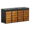 Abri pour quatre poubelles à 240L Edgar en noir avec façade décor bois