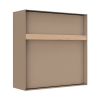 Boîte aux lettres murale Oxford en beige avec poignée en bois