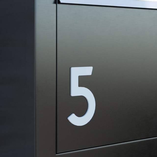 Numéro De Maison « 6 », 152 Mm, Design En Acier Inoxydable, Gris Métallisé