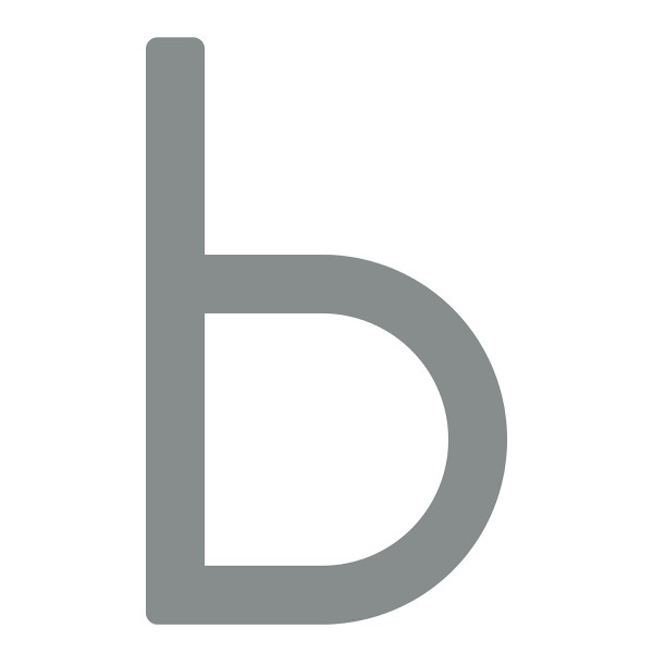 Lettre moderne '' B '' - 245 mm en gris métallique