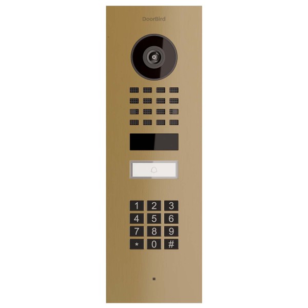 Interphone encastrable Smart-IN Doorbird D1101KV avec Keypad module avec aspect laiton