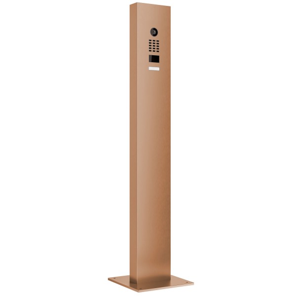 Interphone avec support et plaque de base Smart Doorbird D1101V en aspect bronze