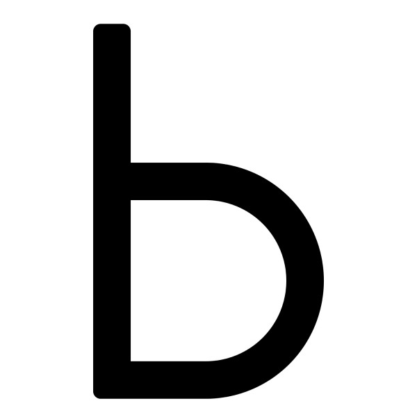 Lettre moderne '' B '' - 245 mm en noir