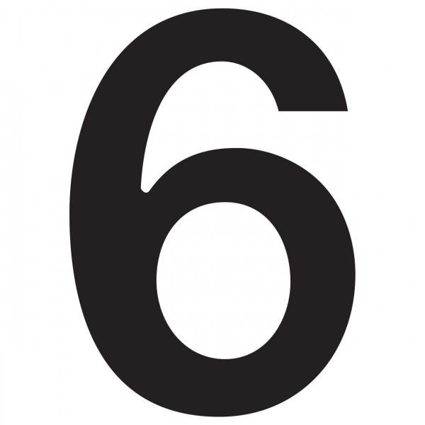 Numéro de Maison ''6'' Noire