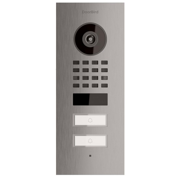 Interphone de porte encastré Smart-IN for Two Doorbird D1102V en acier inoxydable