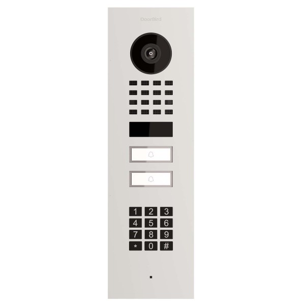 Interphone encastrable Smart-IN for Two Doorbird D1102KV avec Keypad module en blanc