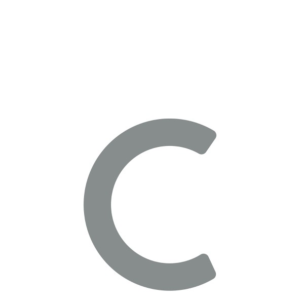 Lettre moderne '' C '' - 245 mm en gris métallique