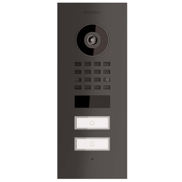 Interphone de porte encastré Smart-IN for Two Doorbird D1102V en noir graphite