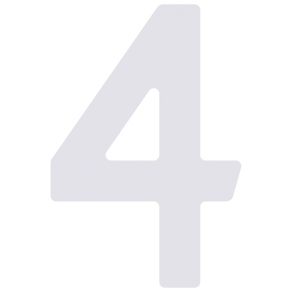 Numéro de maison auto-adhésif "4" - 245 mm en blanc
