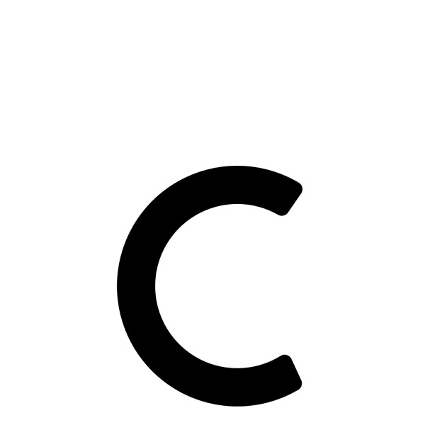Lettre moderne '' C '' - 245 mm en noir