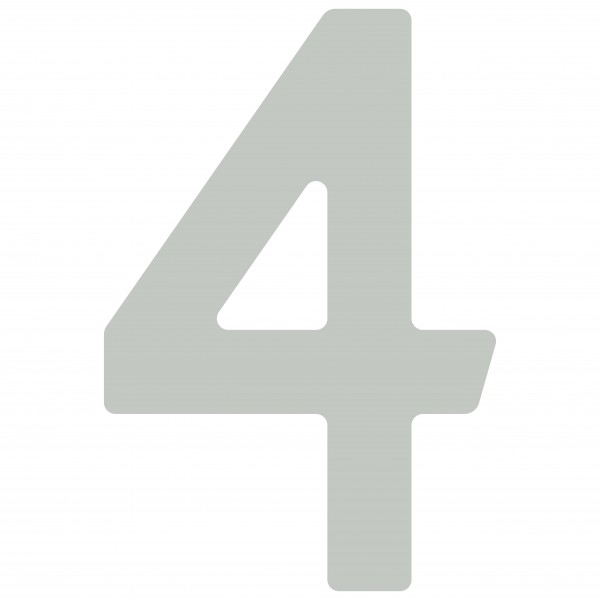 Numéro de maison auto-adhésif "4" - 245 mm en gris