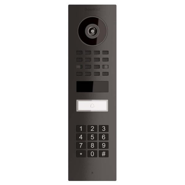 Interphone en saillie Smart-ON Doorbird D1101KV avec Keypad module en noir graphite