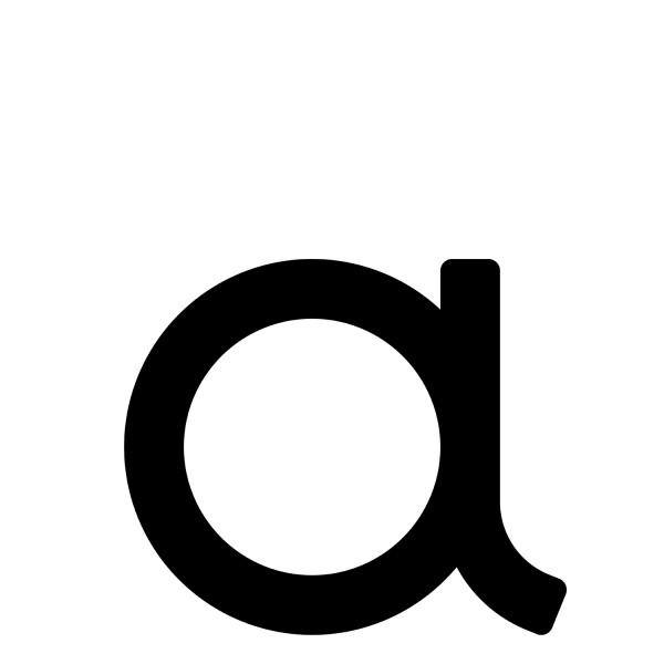 Lettre moderne"a"- 200 mm en noir