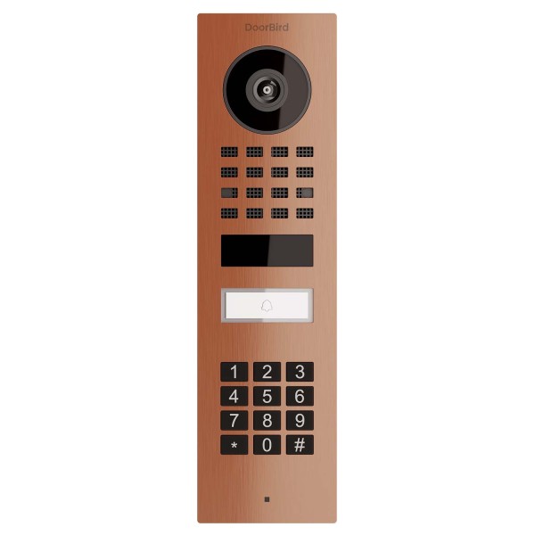 Interphone en saillie Smart-ON Doorbird D1101KV avec Keypad module avec aspect bronze