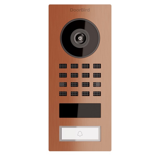 Interphone en saillie Smart-ON Doorbird D1101V en aspect bronze