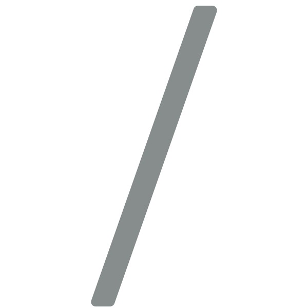 Signe slash moderne '' / '' - 200 mm en gris métallique