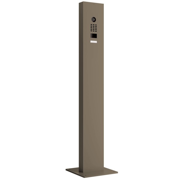 Interphone avec support et plaque de base Smart Doorbird D1101V en gris beige