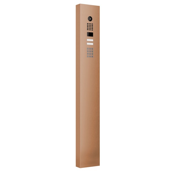 Interphone avec Keypad module et support Smart for Two Doorbird D1102KV Acier bronze