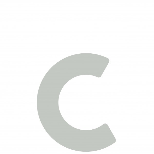 Numéro de maison auto-adhésif "c" - 245 mm en gris