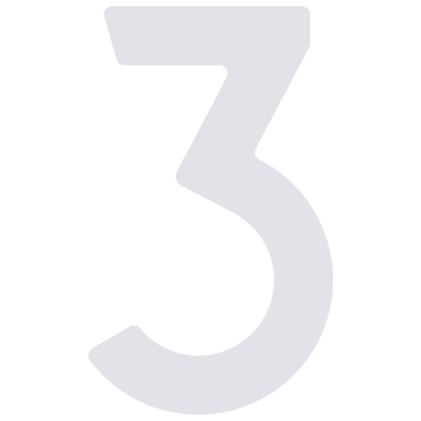 Numéro de maison auto-adhésif "3" - 40 mm en blanc