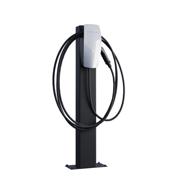 Borne de recharge Tesla VoltStand avec plaque de sol noir